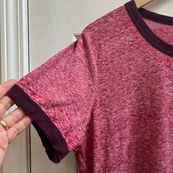 Weavers Women’s Burnout Crew Neck Ringer Tee Shirt Size XL - Picture 6 of 11